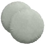 vidaXL Coussins de siège 2 Pièces Gris clair Ø 40 x 13 cm Velours