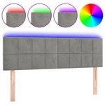 vidaXL Tête de lit à LED Gris clair 144x5x78/88 cm Velours