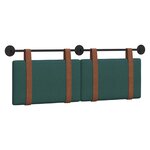 vidaXL Tête de lit suspendue Uni Vert foncé 130 x 55 x 5 cm PU antique