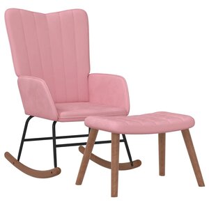 vidaXL Chaise à bascule avec repose-pied Rose Velours