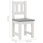 vidaXL Ensemble de table et chaises enfants 3 Pièces Blanc et gris MDF