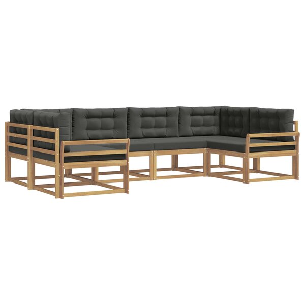 vidaXL Ensemble de canapés d'extérieur 6 Pièces Blanc et anthracite