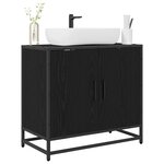 vidaXL Meuble de Lavabo de Salle de Bain Chêne noir 65 x 33 x 60 cm