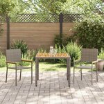 vidaXL Ensemble de salle à manger pour jardin 3 Pièces Gris