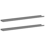 vidaXL Étagères murales 2 Pièces Gris 100x9x3 cm