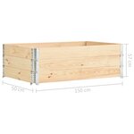 Vidaxl jardinières surélevées 3 pièces 50x150 cm bois de pin solide