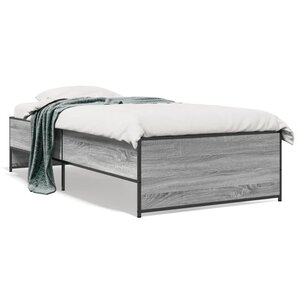 vidaXL Cadre de lit sans matelas sonoma gris 100x200 cm