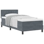 vidaXL Lit à ressorts avec matelas Gris foncé 90 x 190 cm Velours