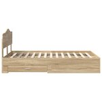 vidaXL Cadre de lit Chêne Sonoma 135 x 190 cm Bois d'ingénierie