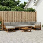 vidaXL Ensemble de canapés d'extérieur 8 Pièces Naturel et gris clair