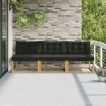 vidaXL Sofa de milieu extérieur Bois d'acacia massif et Textilène