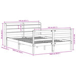 vidaXL Cadre de lit et tête de lit sans matelas blanc 135x190 cm