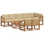 vidaXL Ensemble de canapés d'extérieur 9 pc Naturel et Beige