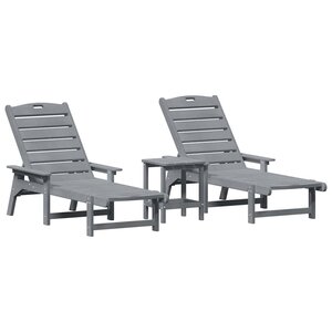 vidaXL Transat 3 pc Polyéthylène Gris clair