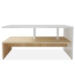 vidaXL Table basse en aggloméré 90 x 59 x 42 cm Chêne et blanc