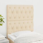 vidaXL Tête de lit Crème 80x7x118/128 cm Tissu