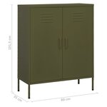 vidaXL Armoire de rangement Vert olive 80x35x101 5 cm Acier