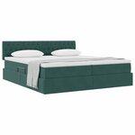 vidaXL Lit de Rangement avec matelas Vert foncé 90 x 200 cm