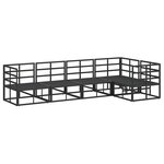 vidaXL Ensemble de canapé de jardin 5 Pièces Noir 283 x 143 x 71 cm