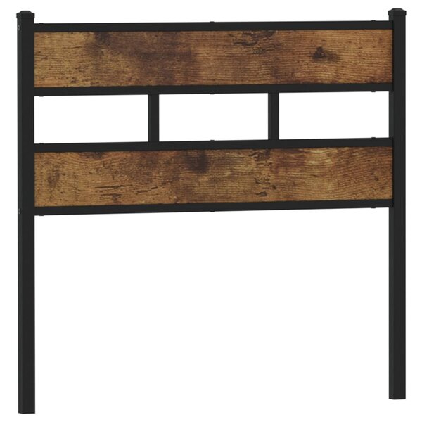 vidaXL Tête de lit chêne fumé 90 cm fer et bois d'ingénierie