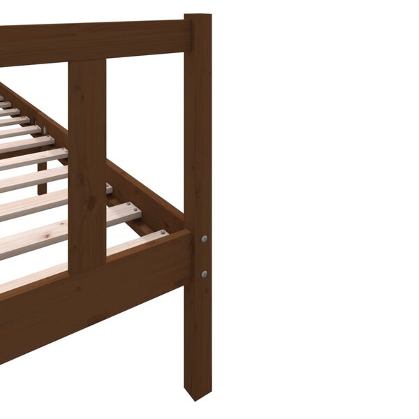 vidaXL Cadre de lit sans matelas marron miel bois massif 200x200 cm - La Poste