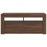 vidaXL Meuble TV avec lumières LED Chêne marron 90x35x40 cm