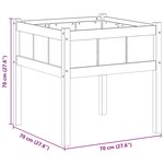 vidaXL Cache-pot de jardin Nature 70 x 70 x 70 cm Bois de pin massif