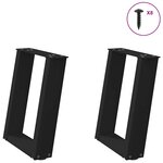 vidaXL Pieds de table basse en U 2 pièces Noir 28 x (42-43) cm Acier