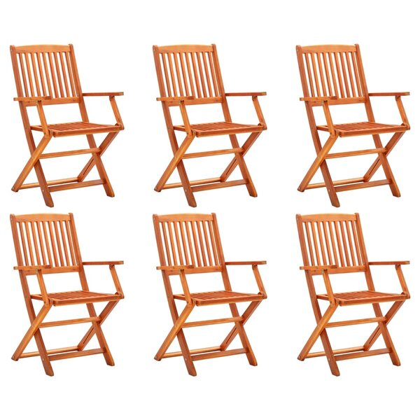 vidaXL Chaises de jardin pliables lot de 6 Bois d'eucalyptus massif