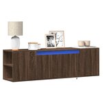 vidaXL Meuble TV mural avec lumières LED chêne marron 135x31x39 5 cm