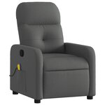 vidaXL Fauteuil inclinable de massage gris foncé tissu