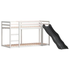 vidaXL Lit superposé avec toboggan/échelle blanc 80x200 cm pin massif