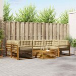 vidaXL Ensemble de canapés d'extérieur 7 Pièces Naturel et Beige