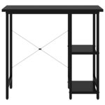 Bureau table poste de travail meuble d'ordinateur informatique étude d'ordinateur 80 x 40 x 72 cm MDF et métal noir 02_0023748