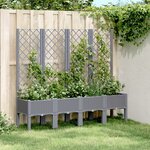 vidaXL Jardinière avec treillis gris 160x40x142 cm PP