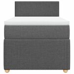 vidaXL Sommier à lattes de lit avec matelas Gris foncé 80x200 cm Tissu
