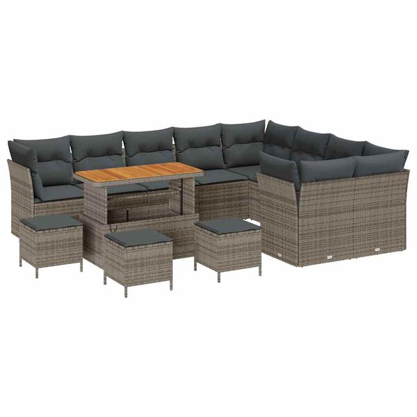 vidaXL Ensemble de canapé de jardin 13 Pièces Gris 110 x 55 x 71 cm