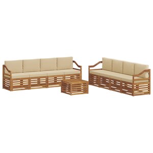 vidaXL Ensembles de canapés avec coussin 9 Pièces Naturel et Beige