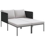vidaXL Transat avec coussin Anthracite 115 x 153 x 69.5cm Acier