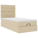 vidaXL Cadre de lit ottoman avec matelas crème 80x200 cm tissu