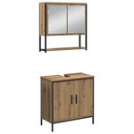 vidaXL Ensemble de meubles de salle de bain 3 pièces en chêne artisan en bois d'ingénierie