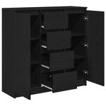 vidaXL Buffet avec tiroirs chêne noir 100 5x35x98 5 cm bois ingénierie