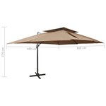 vidaXL Parasol déporté à double toit Taupe 400x300 cm