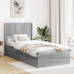 vidaXL Cadre de lit avec rangement et tête de lit Sonoma gris