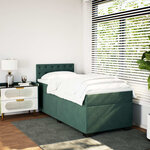 vidaXL Sommier à lattes de lit et matelas Vert foncé 80x200 cm Velours