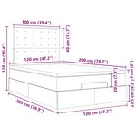 vidaXL Cadre de lit ottoman avec matelas gris foncé 120x200cm tissu