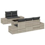 vidaXL Ensemble de canapé de jardin 6 Pièces Gris clair et gris foncé