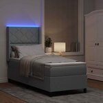 vidaXL Lit à ressorts avec matelas Gris clair 90 x 190 cm tissu