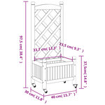 vidaXL Jardinière avec treillis et roues marron bois massif de sapin