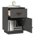 vidaXL Tables de chevet 2 Pièces Gris 40x34x55 cm Bois de pin massif